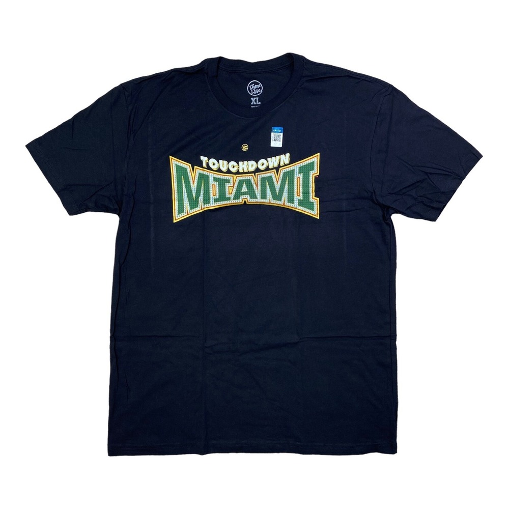 Miami Hurricanes Dyme Lyfe T-Shirt‎ Touchdown Ring Creator Mens XL Black Tee NWT
